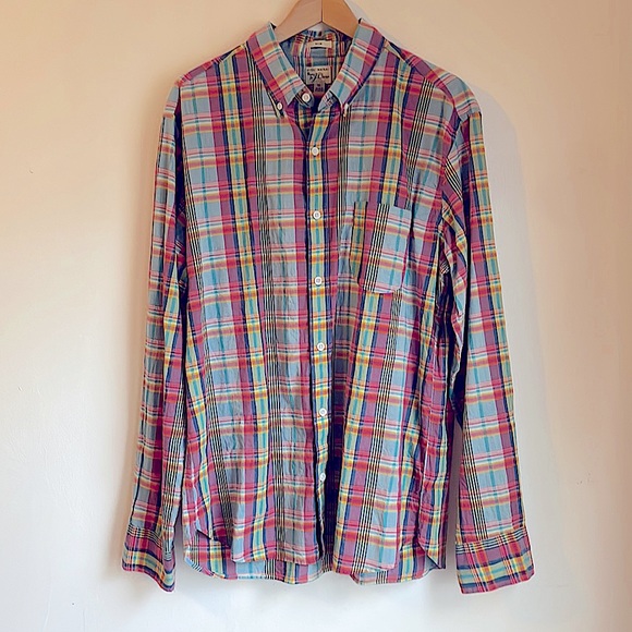 J. Crew Indian Madras buttondown shirt slim fit XL - Picture 4 of 4